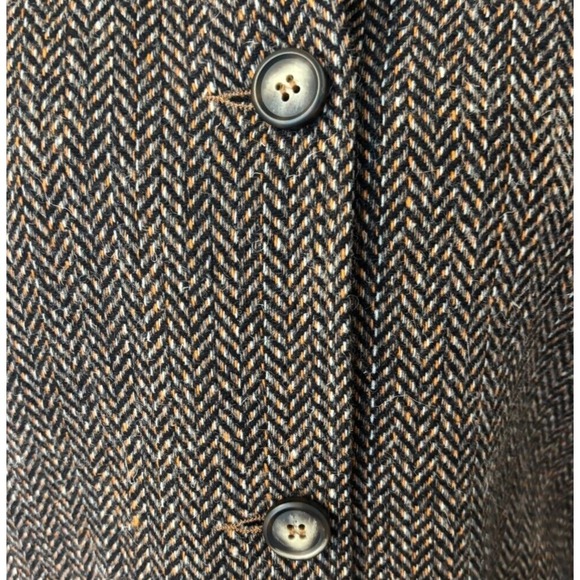 Harve‎ Benard Classic Tweed Wool Blazer Brown Orange Blazer  Size Small Medium - Picture 3 of 6